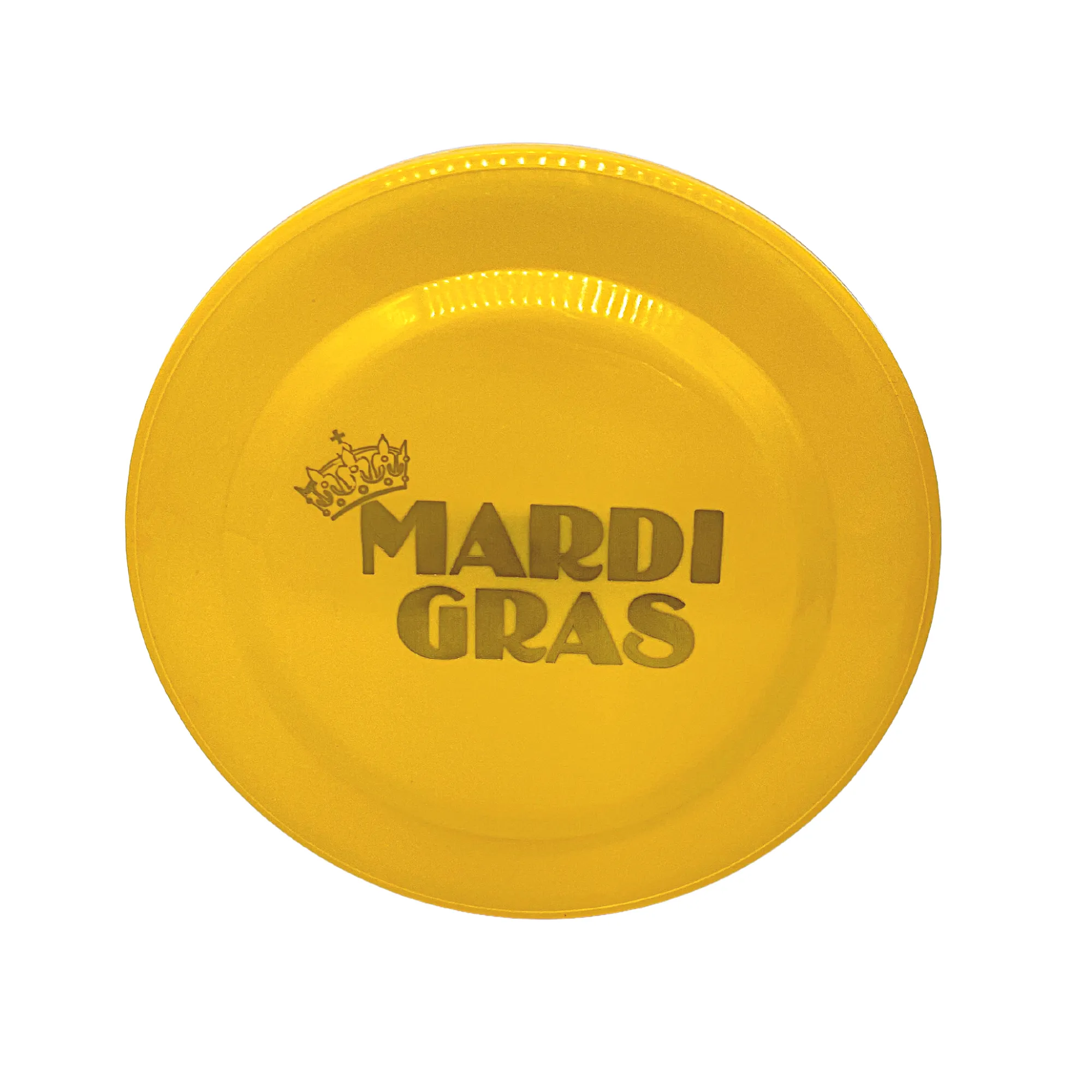 7" Purple, Yellow and Green Frisbee with Mardi Gras Imprint (Dozen)