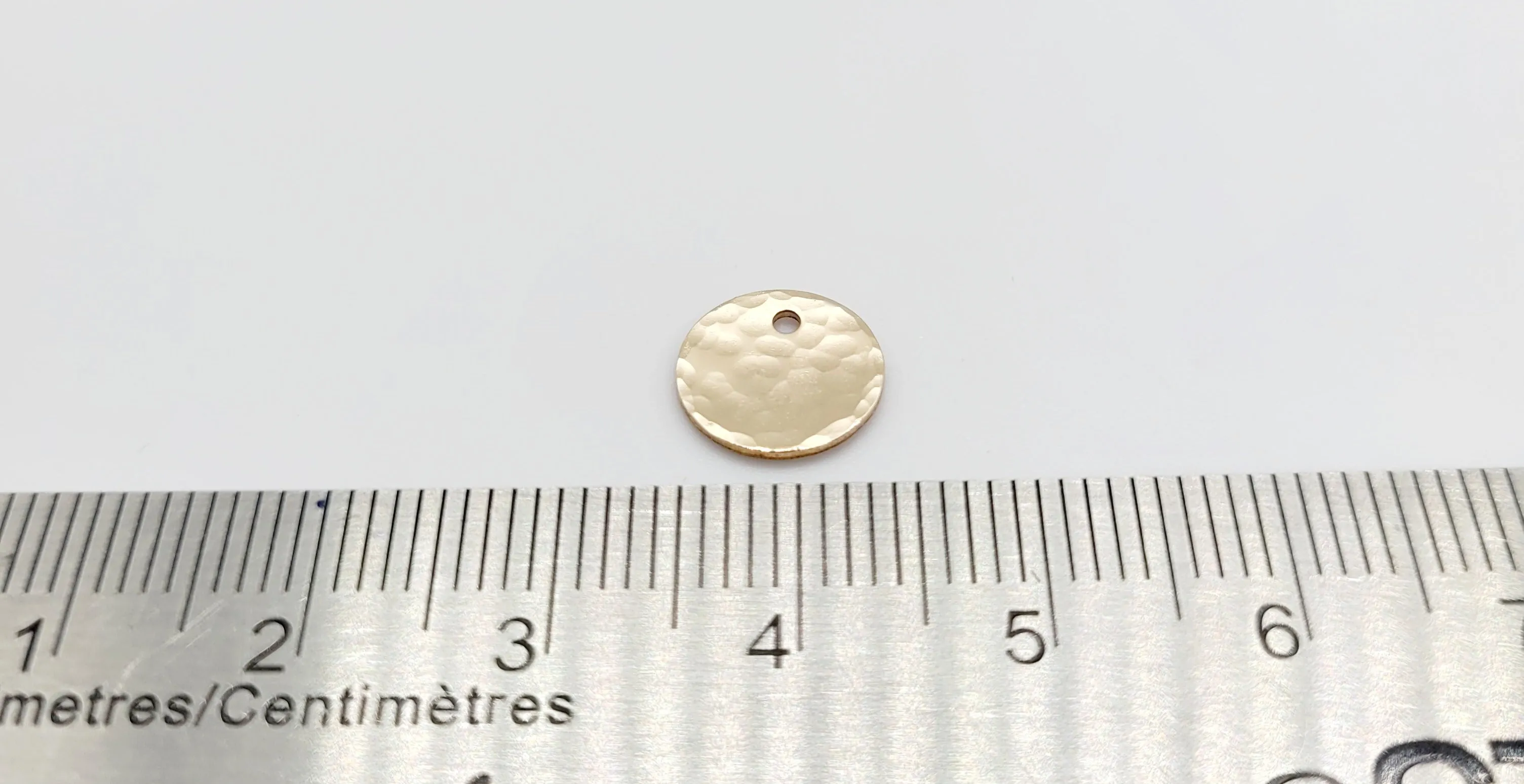 9.5 mm 22 Gauge 14K Gold Filled Disc / Lightly Hammered