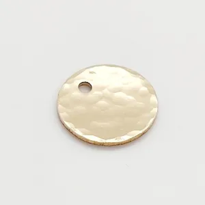 9.5 mm 22 Gauge 14K Gold Filled Disc / Lightly Hammered