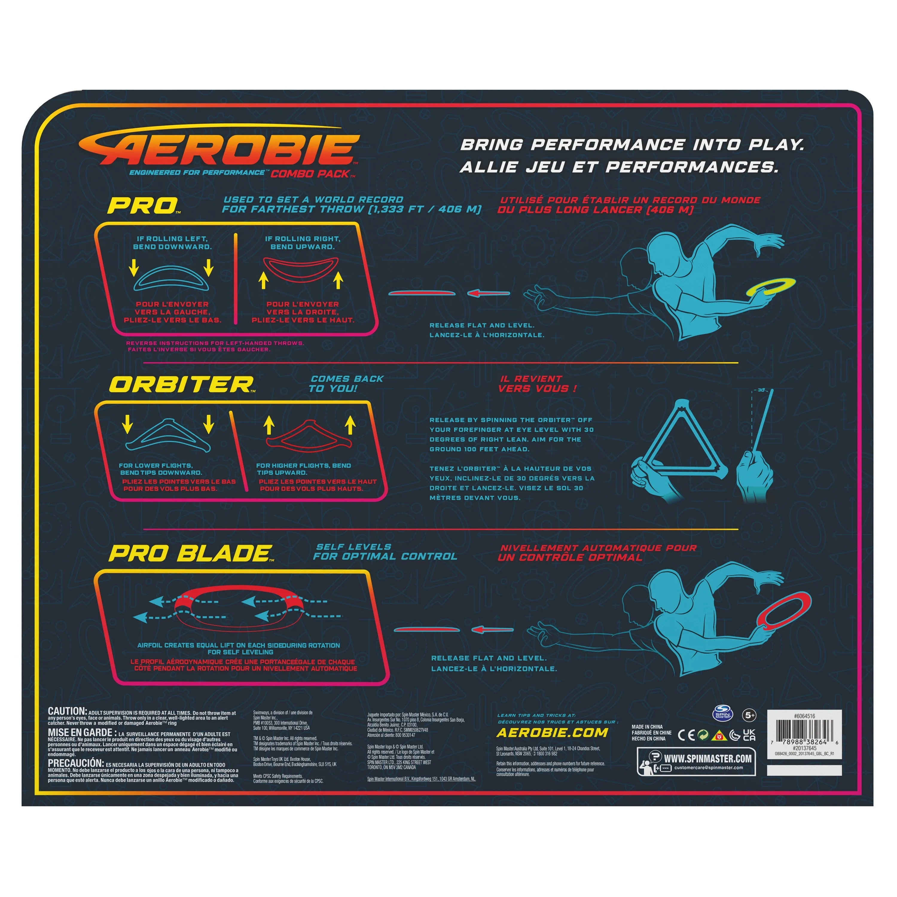 AEROBIE Frisbee Ring Combo Pack, 3 Piece