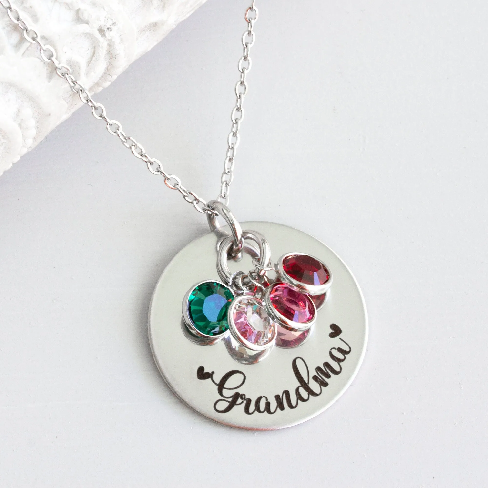 Birthstone Necklace for Grandma