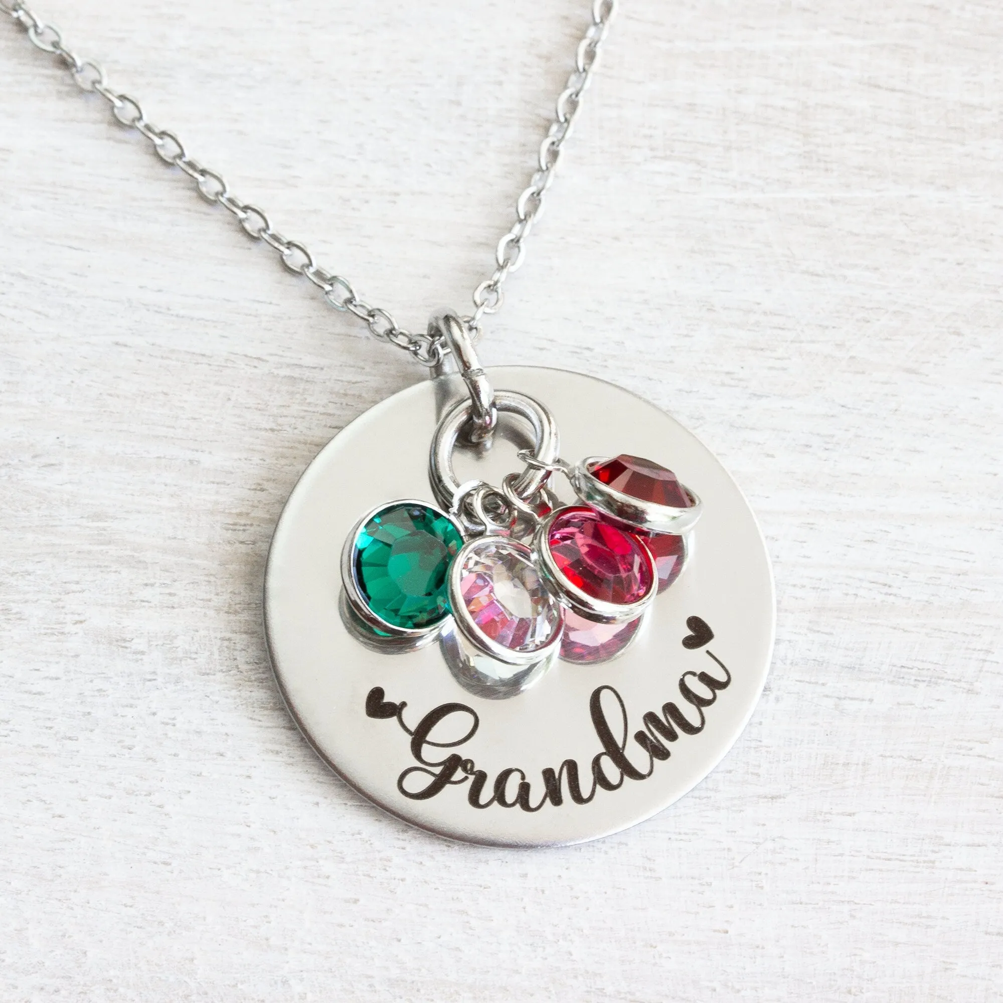 Birthstone Necklace for Grandma