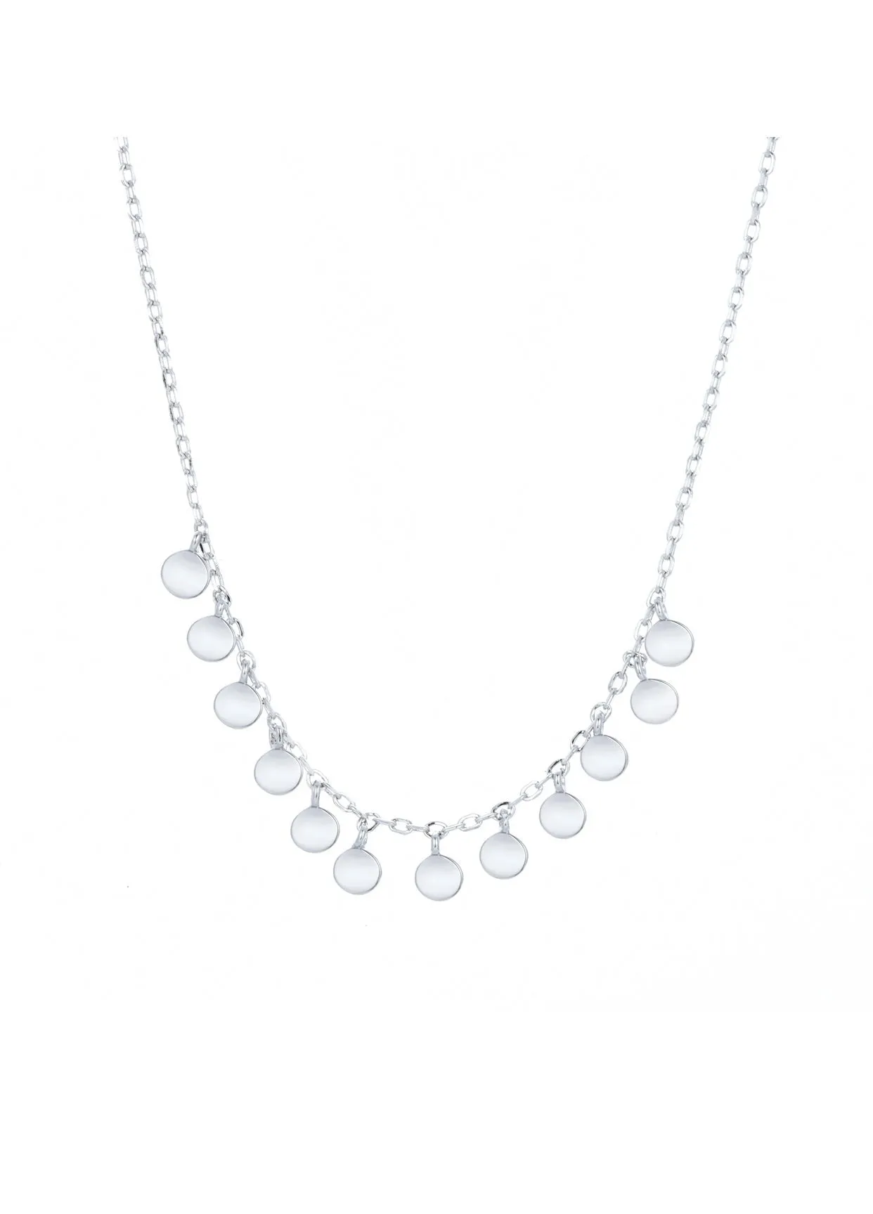 BOHO MINI DISC SILVER NECKLACE