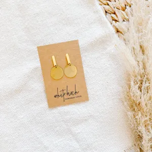 Brass Disc Stud Earrings