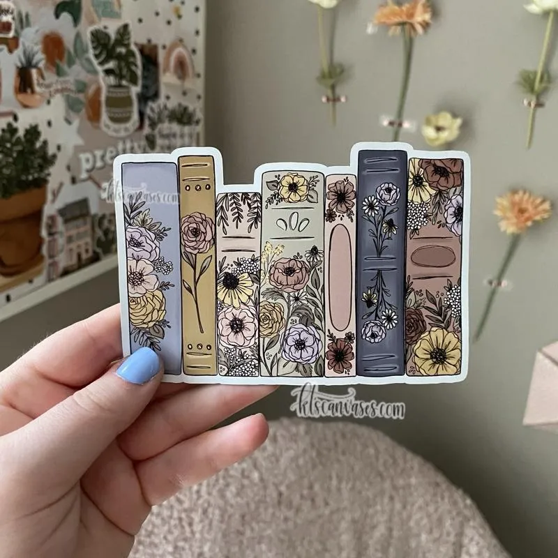 Detailed Floral Book Set Magnet