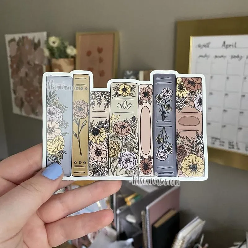 Detailed Floral Book Set Magnet