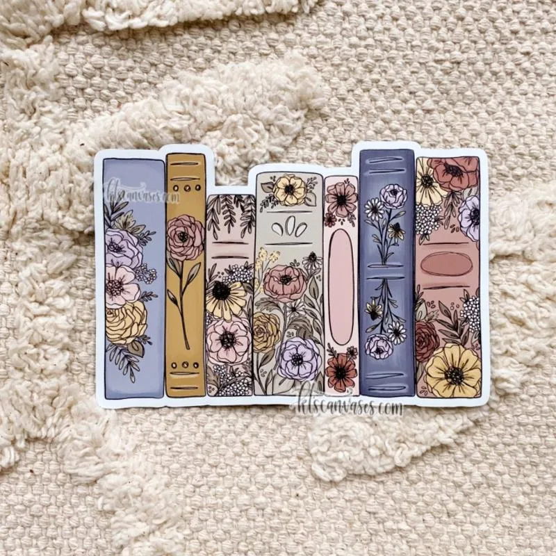Detailed Floral Book Set Magnet