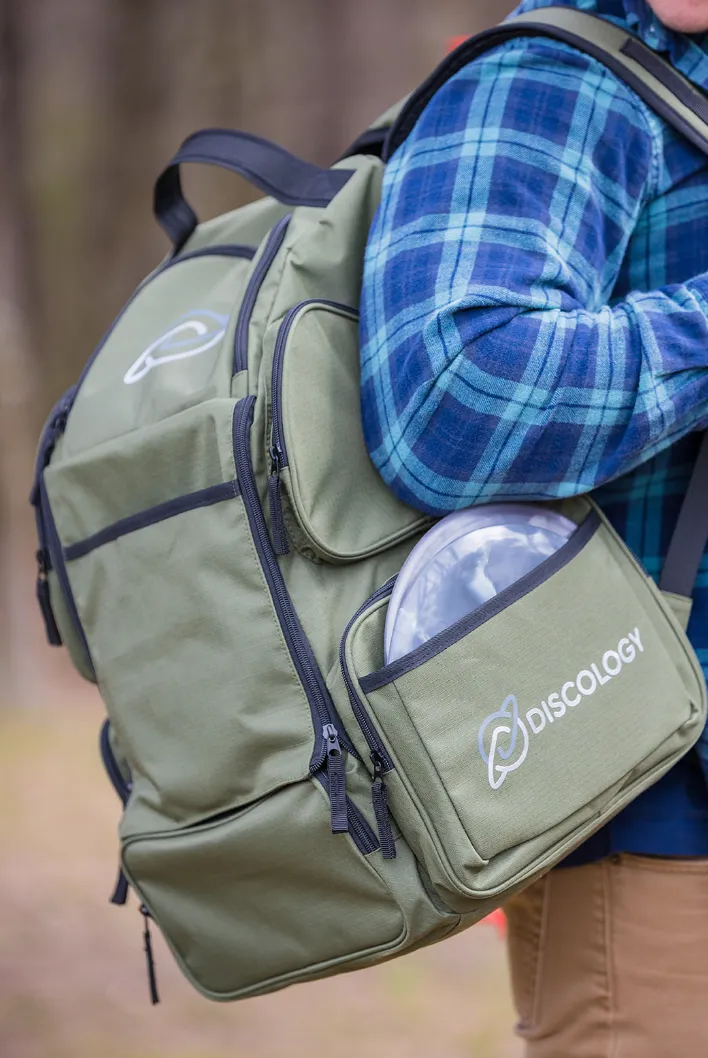 Discology Disc Golf IZZO Bag - Disc Golf Backpack - 26  Disc Capacity - Large Storage Capacity - Durable, Water and Tear Resistant