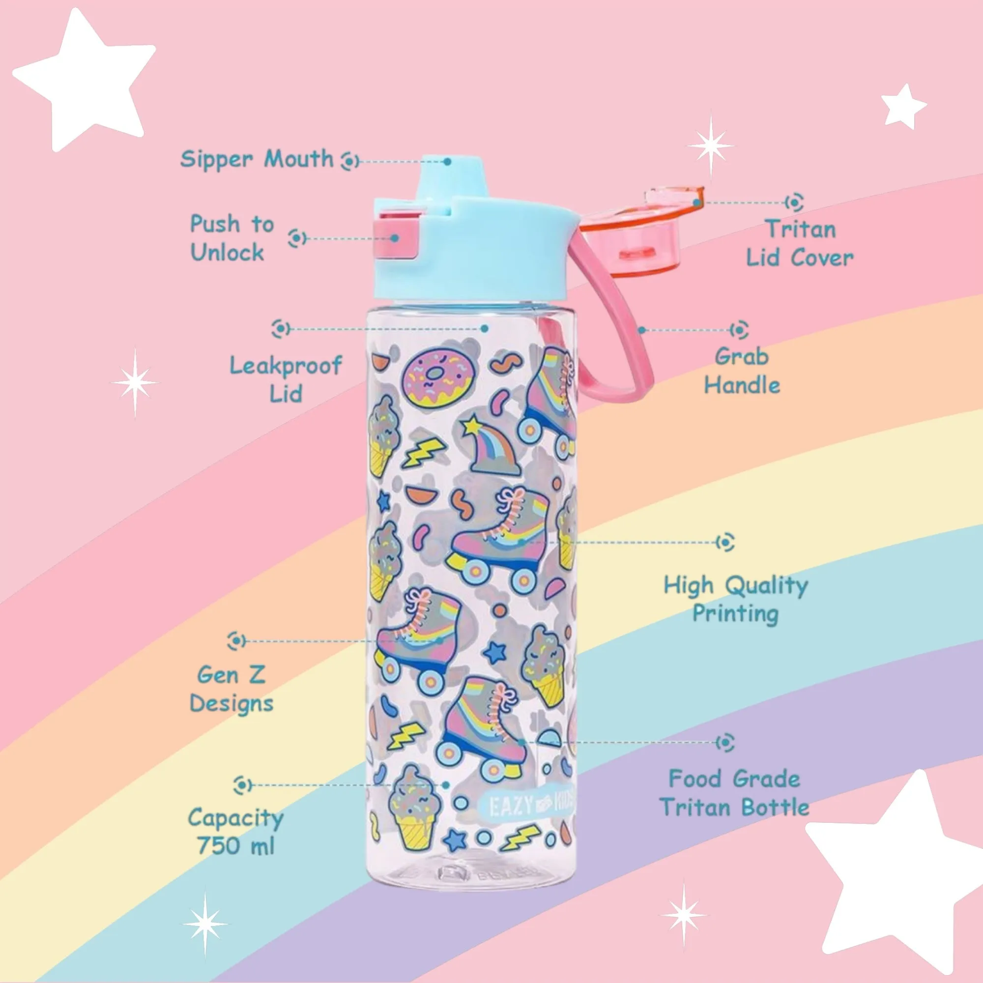 Easy Kids Gen Z Skater Lunch Box and Water Bottle