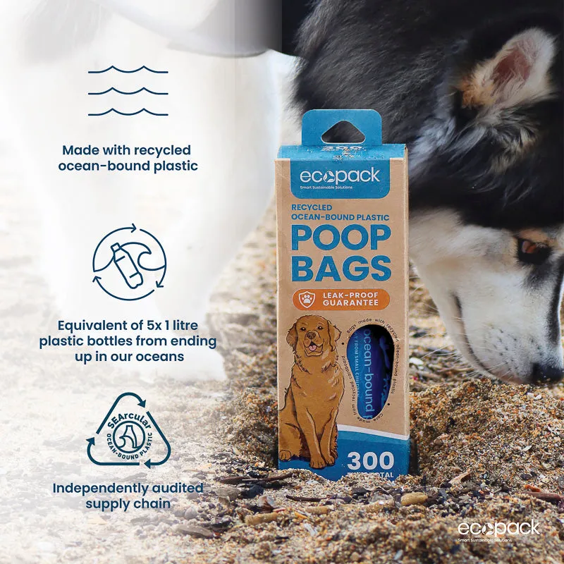 Ecopack Recycled Plastic Dog Poop Bags (Dispenser Box/300 Bags)