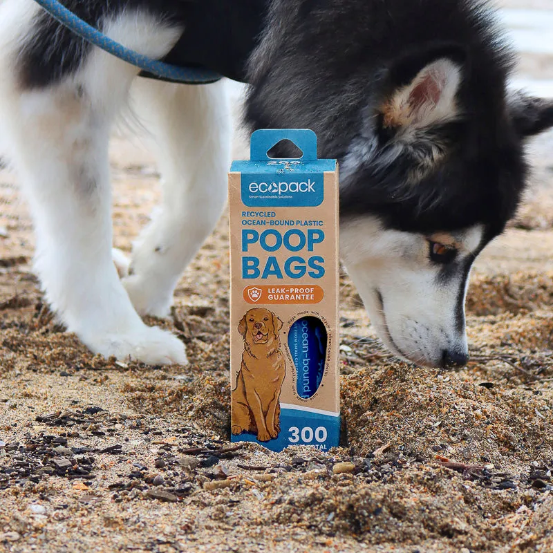 Ecopack Recycled Plastic Dog Poop Bags (Dispenser Box/300 Bags)