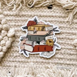 Floral Books Magnet