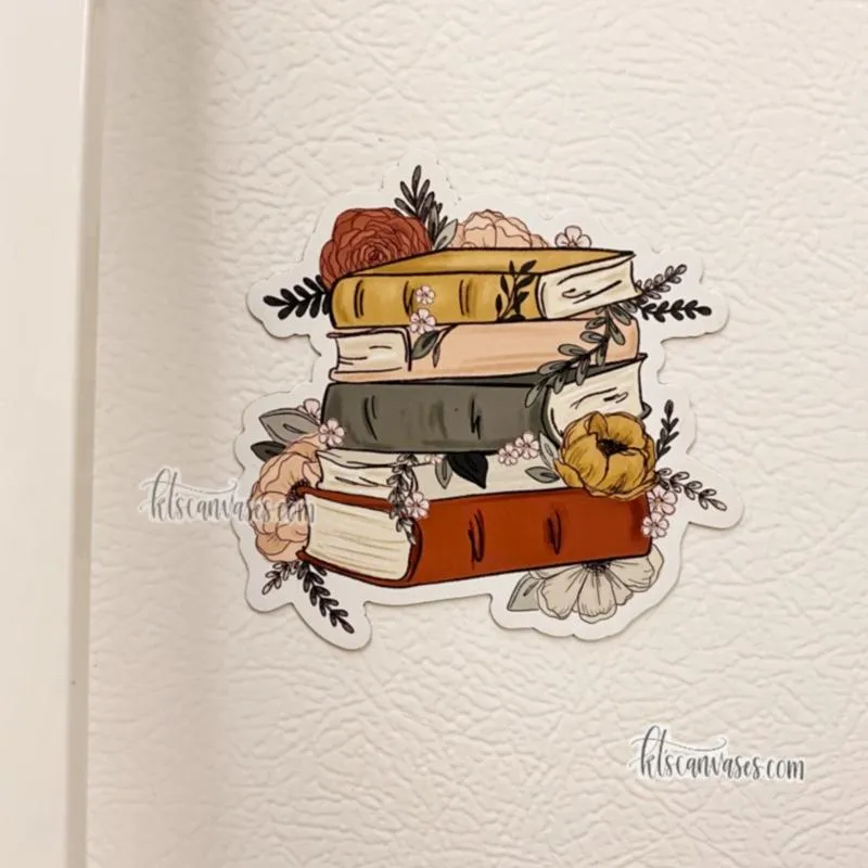 Floral Books Magnet