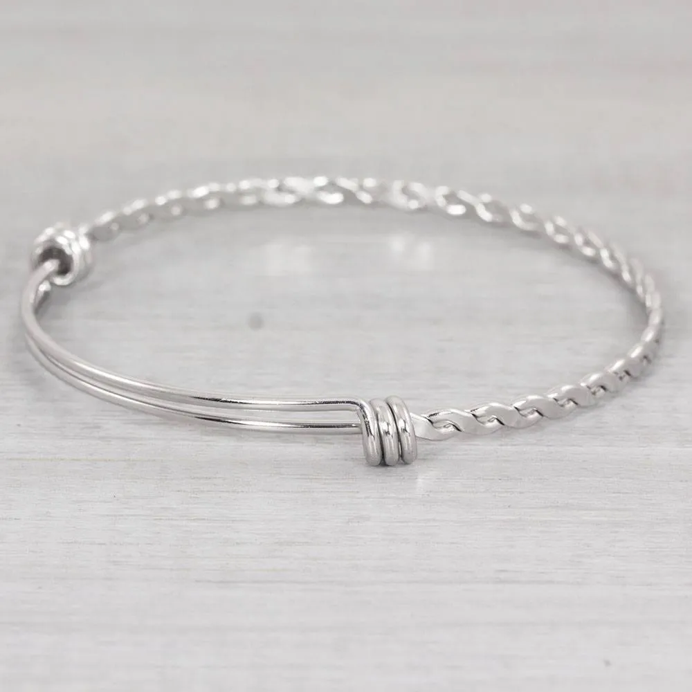 Grandmas Blessing Bangle Bracelet with Kids Names and Birthstones