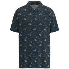 Hooey Mens "The Weekender" Blue/Hooey Hog Pattern Polo