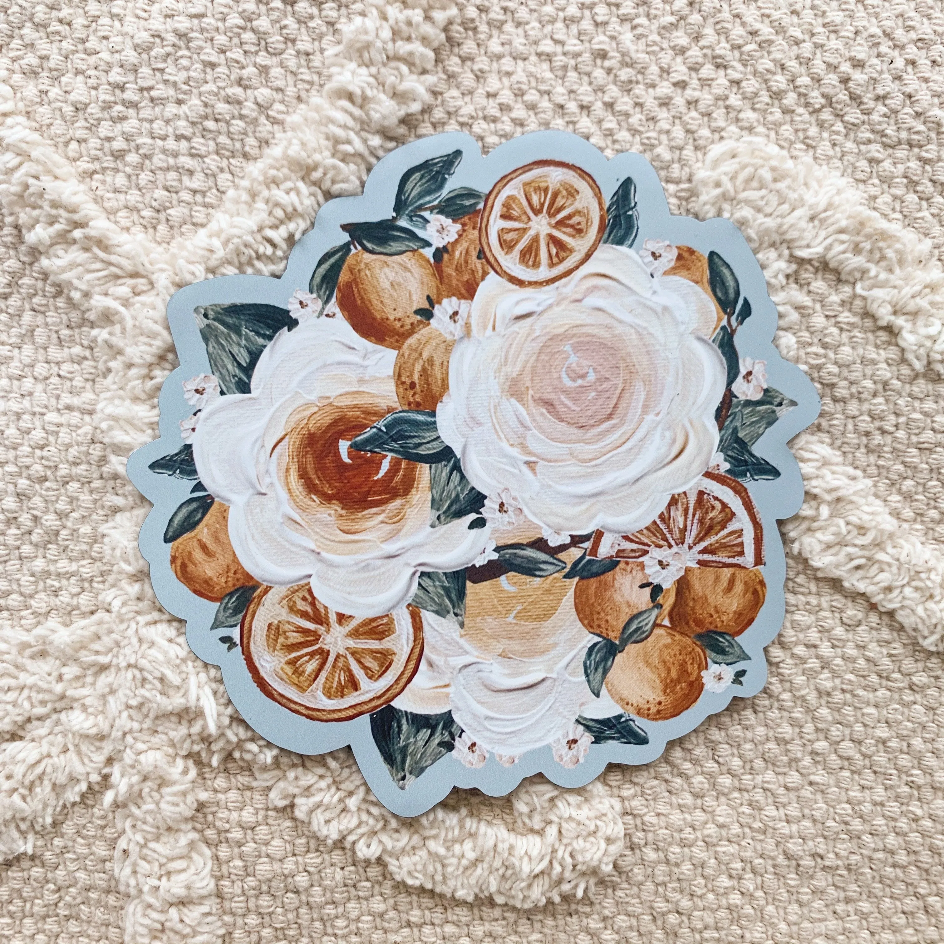 Large Orange Florals Magnet