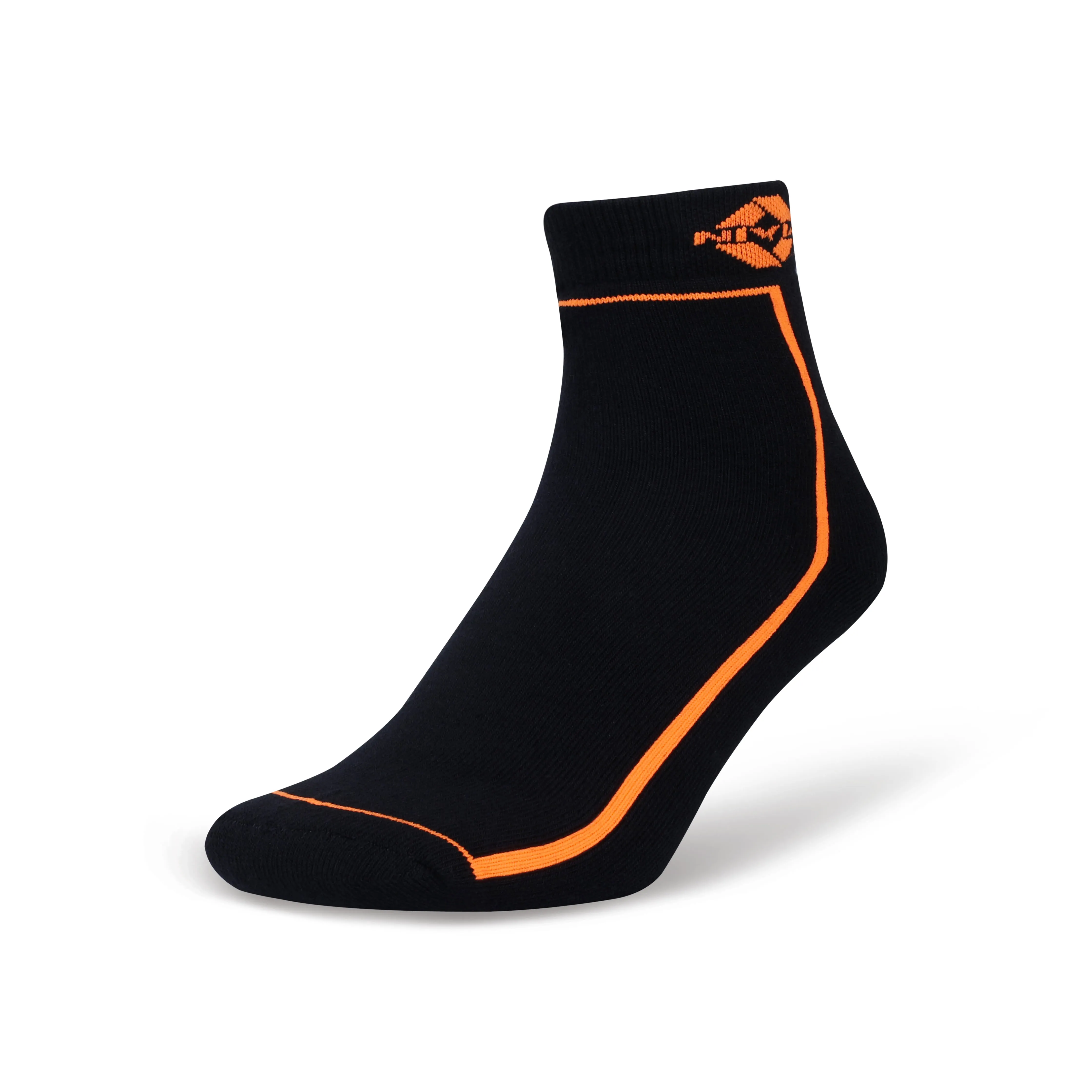 NIVIA STRIPES SPORTS SOCKS HIGH ANKLE (BLACK/F.ORANGE)