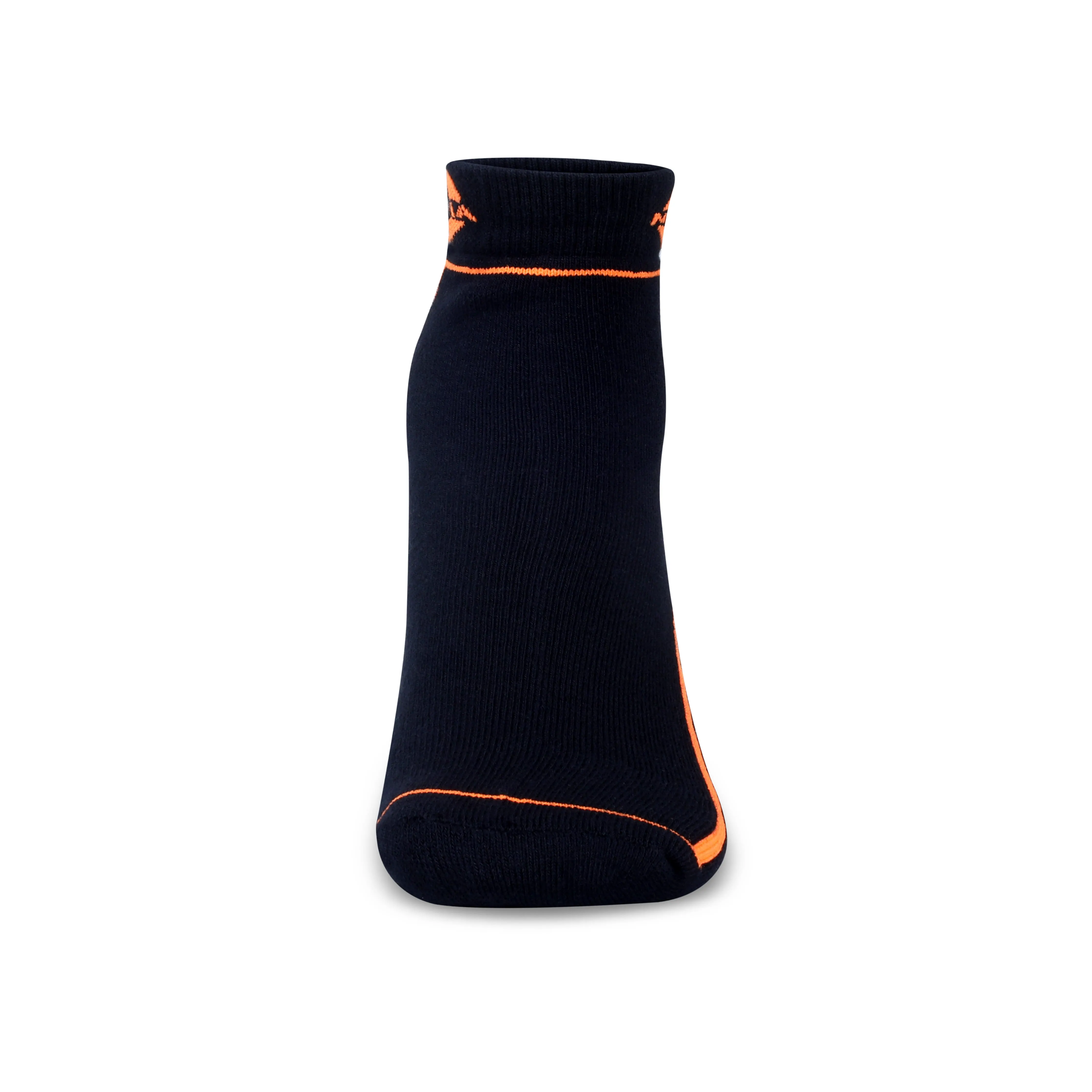 NIVIA STRIPES SPORTS SOCKS HIGH ANKLE (BLACK/F.ORANGE)