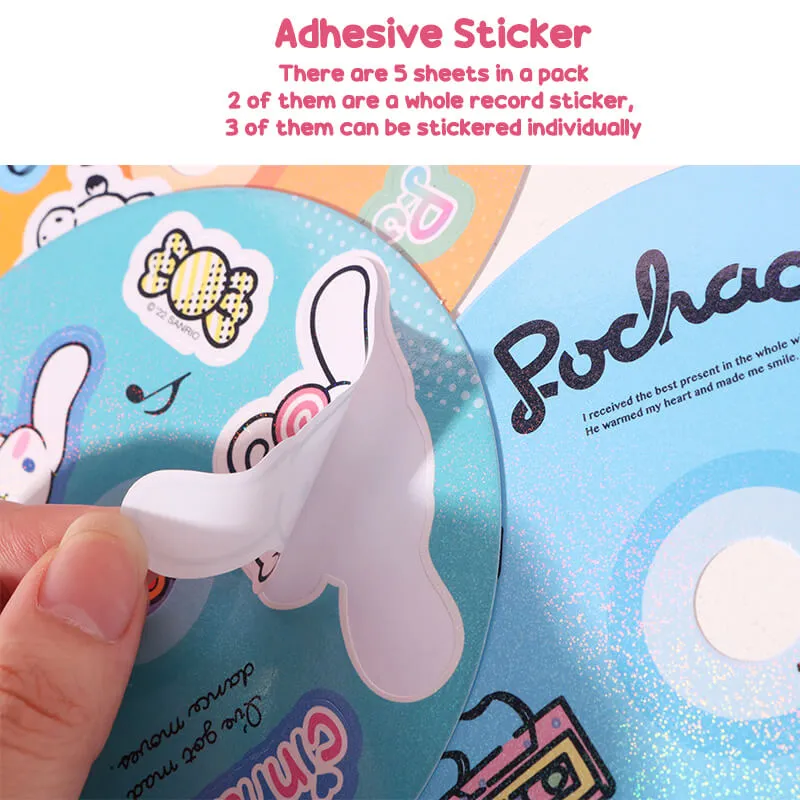 Sanrio Characters Music Disc Shaped Sticker