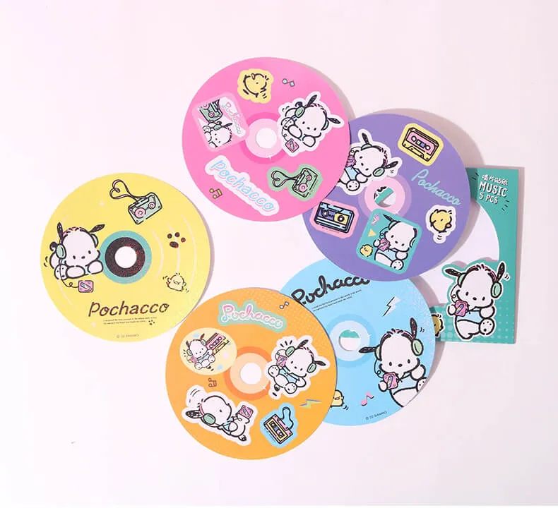 Sanrio Characters Music Disc Shaped Sticker