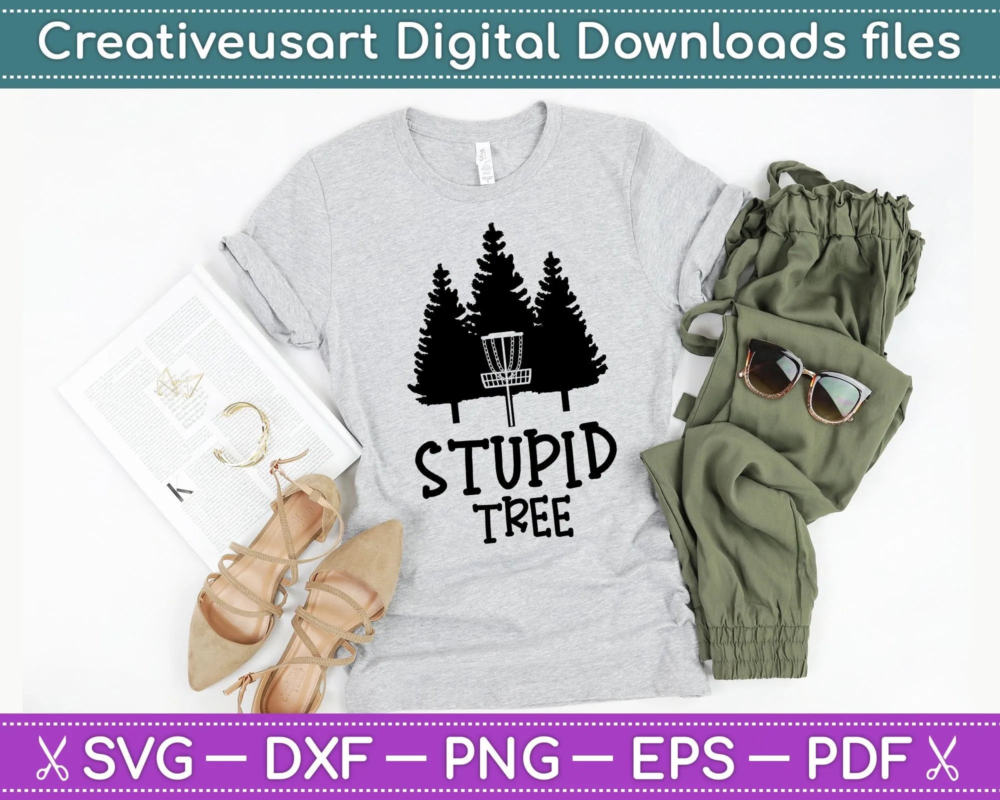 Stupid Tree Disc Golf , Funny Frisbee Golf SVG PNG Cutting Printable Files