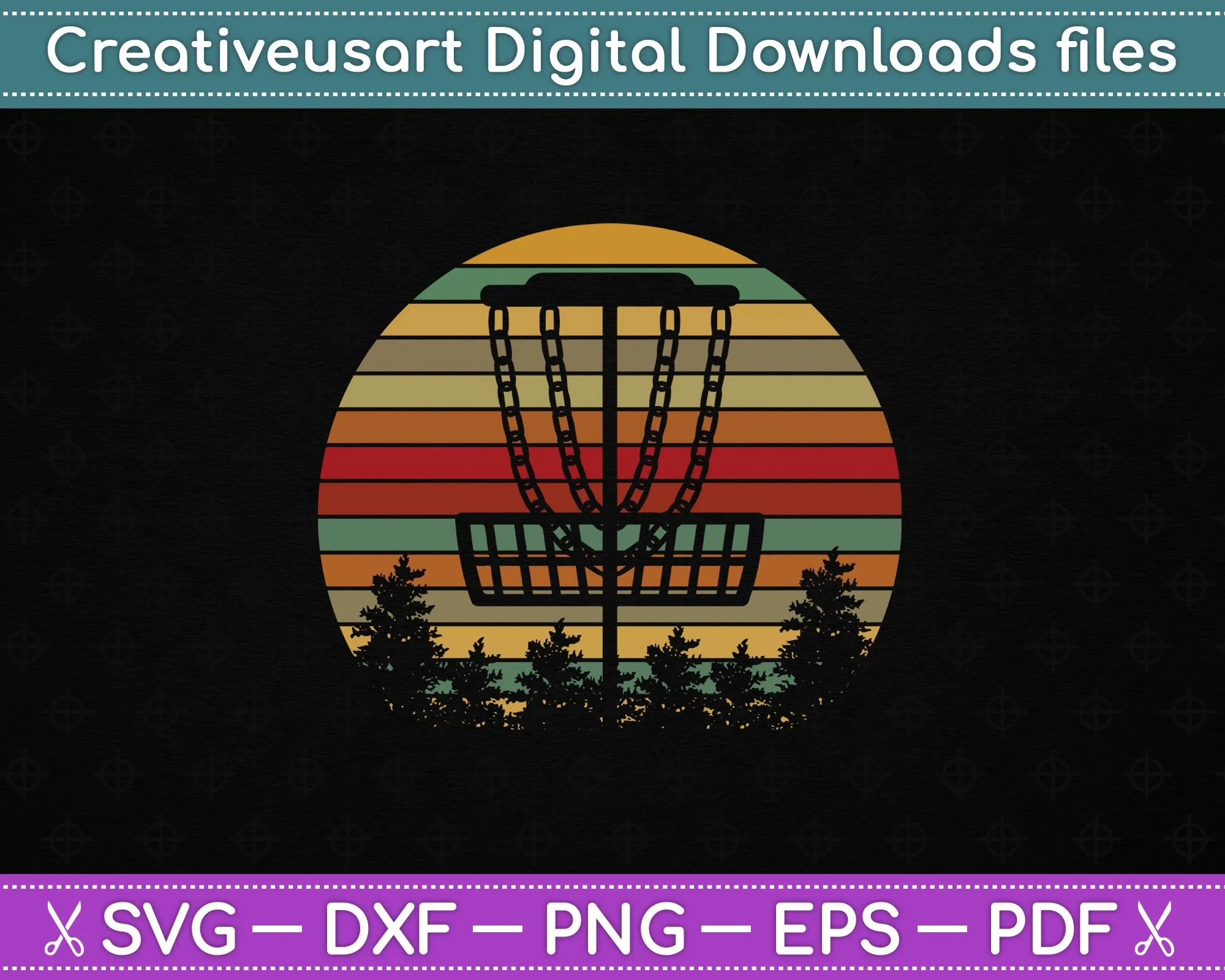 Vintage Disc Golf Frisbee Golf Frolf Flying Disc SVG PNG Cutting Printable Files