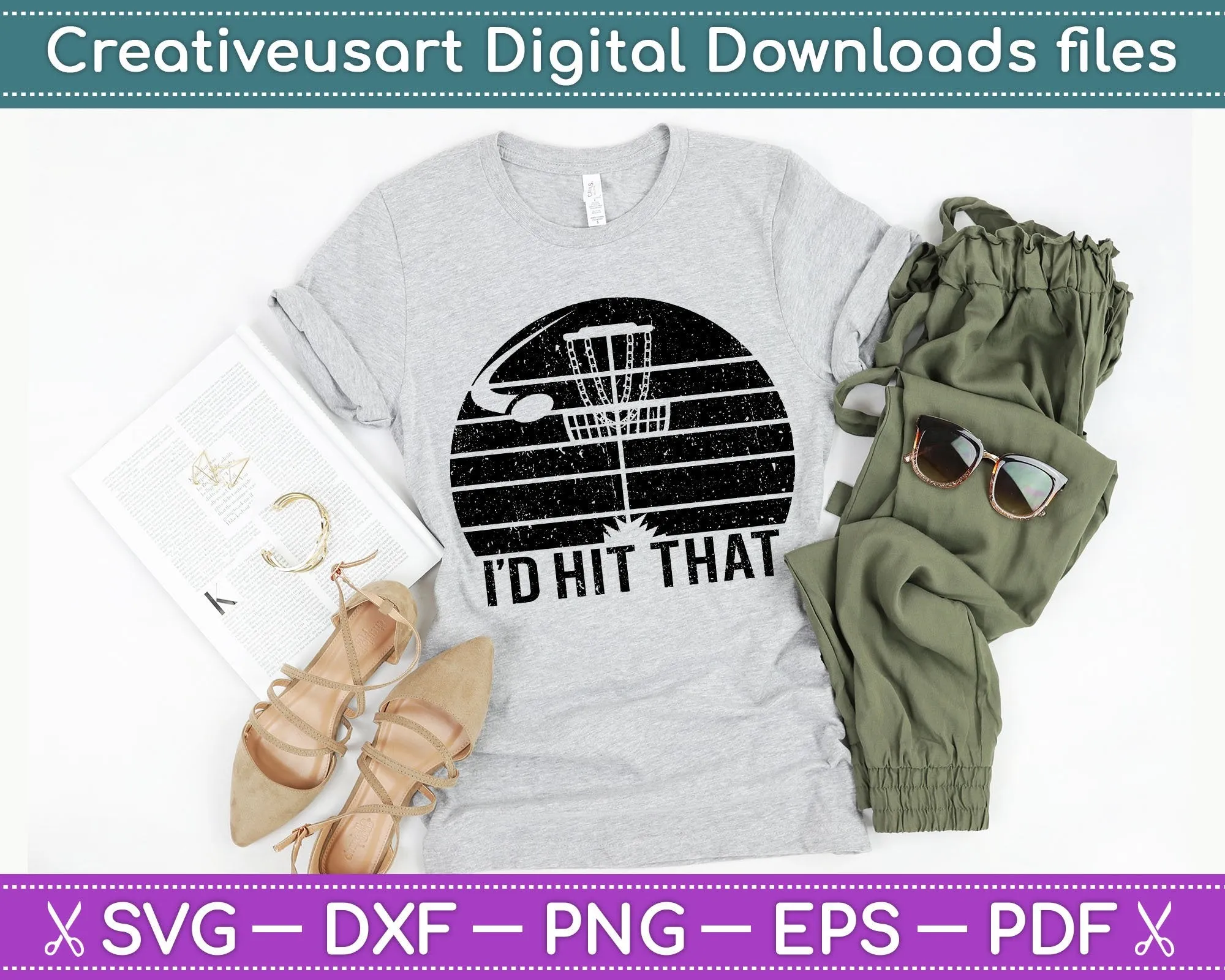 Vintage Disc Golf Funny Retro Frisbee Golf Disc SVG PNG Cutting Printable Files